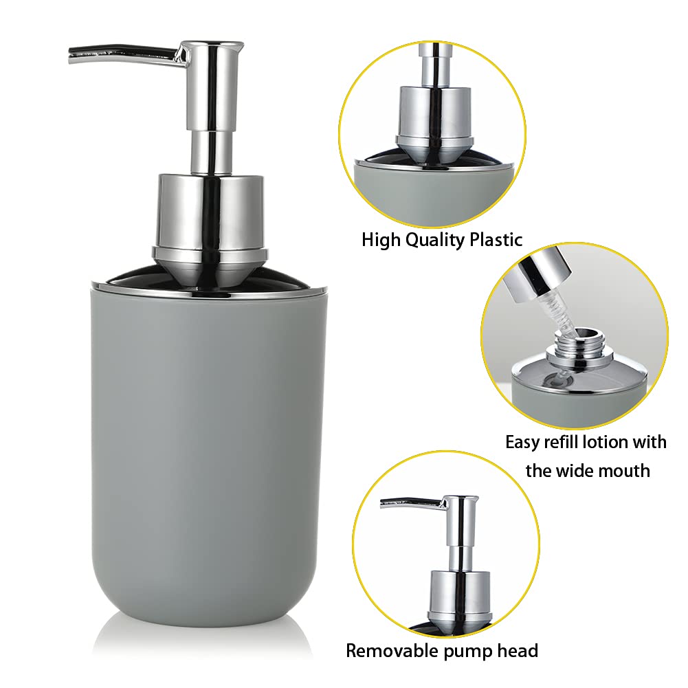 JOTOM 6 Piece Plastic Bathroom Accessory Set Modern Design Bath Accessories Bath Set Lotion Bottles,Toothbrush Holder,Tooth Mug,Soap Dish,Toilet