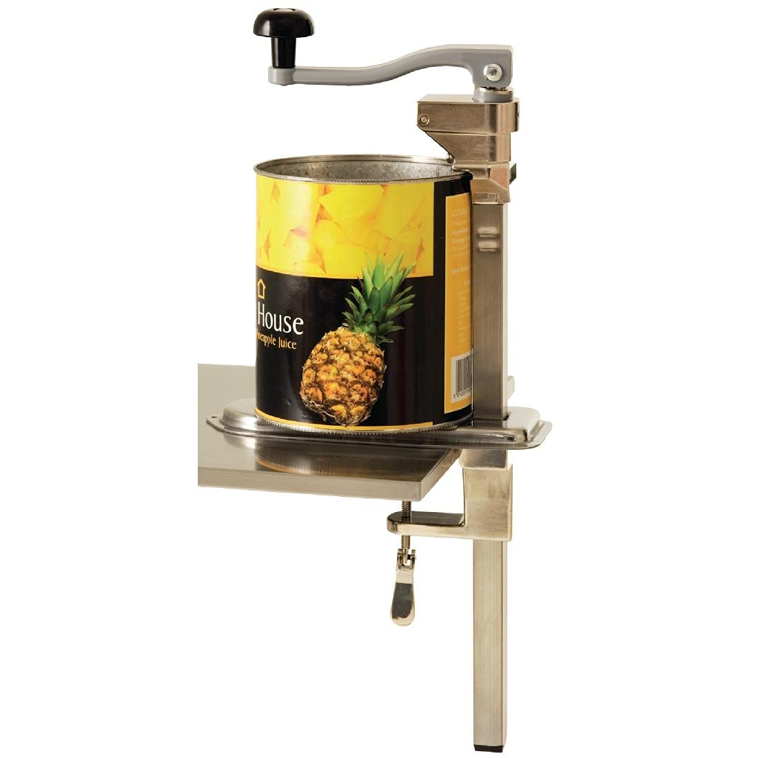 Vogue Bench Can Opener 530 mm / 21 inch, Stainless Steel, Cans up to 355 mm / 14 inch, Heavy Duty Tin Can Opener, Ultra-Sharp Blade, Attaches to