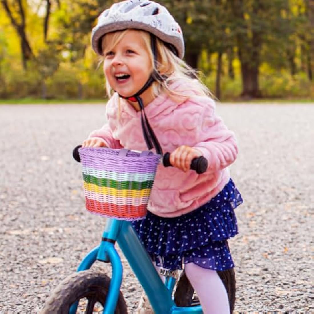 Flintronic Kids Bike Basket Handwoven Cycle Basket for Kids, Bicycle Basket For Girls Boys Childs, with Bike Accessories