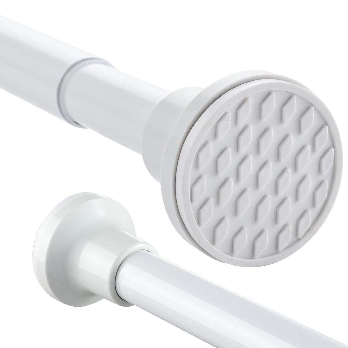 Extendable Shower Curtain Pole 130-201cm Stainless Steel Shower Curtain Rod Tension Rod Adjustable Telescopic Curtain Poles No Drilling Shower