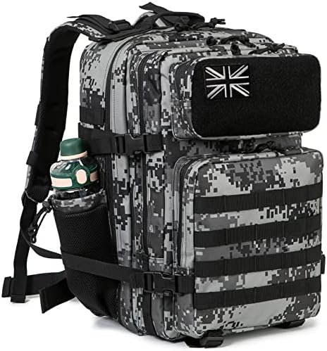 QT&QY Military Tactical Backpacks for Men Army Molle Daypack 25L/35L/45L Lage 3 Day Bug Out Bag Camping Hiking Rucksack with Bottle Holder