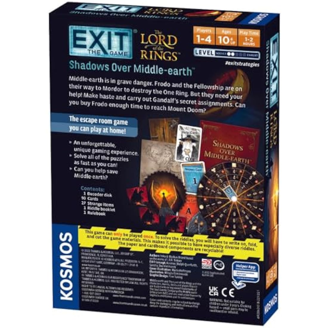 Thames & Kosmos EXIT: The Lord of the Rings - Shadows Over Middle-earth, Escape Card Game, Family Games for Game Night, 2022 ASTRA Best Toys for Kids Finalist, For 1 to 4 Players, Ages 10+