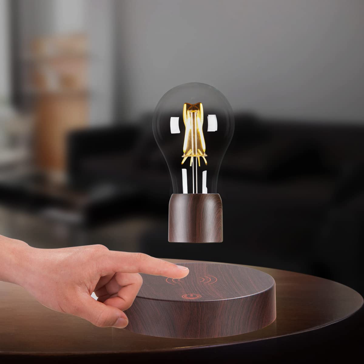VGAzer Magnetic Levitating Floating Wireless LED Light Bulb Desk Lamp for Unique Gifts, Room Decor, Night Light, Home Office Decor Desk Tech Toys