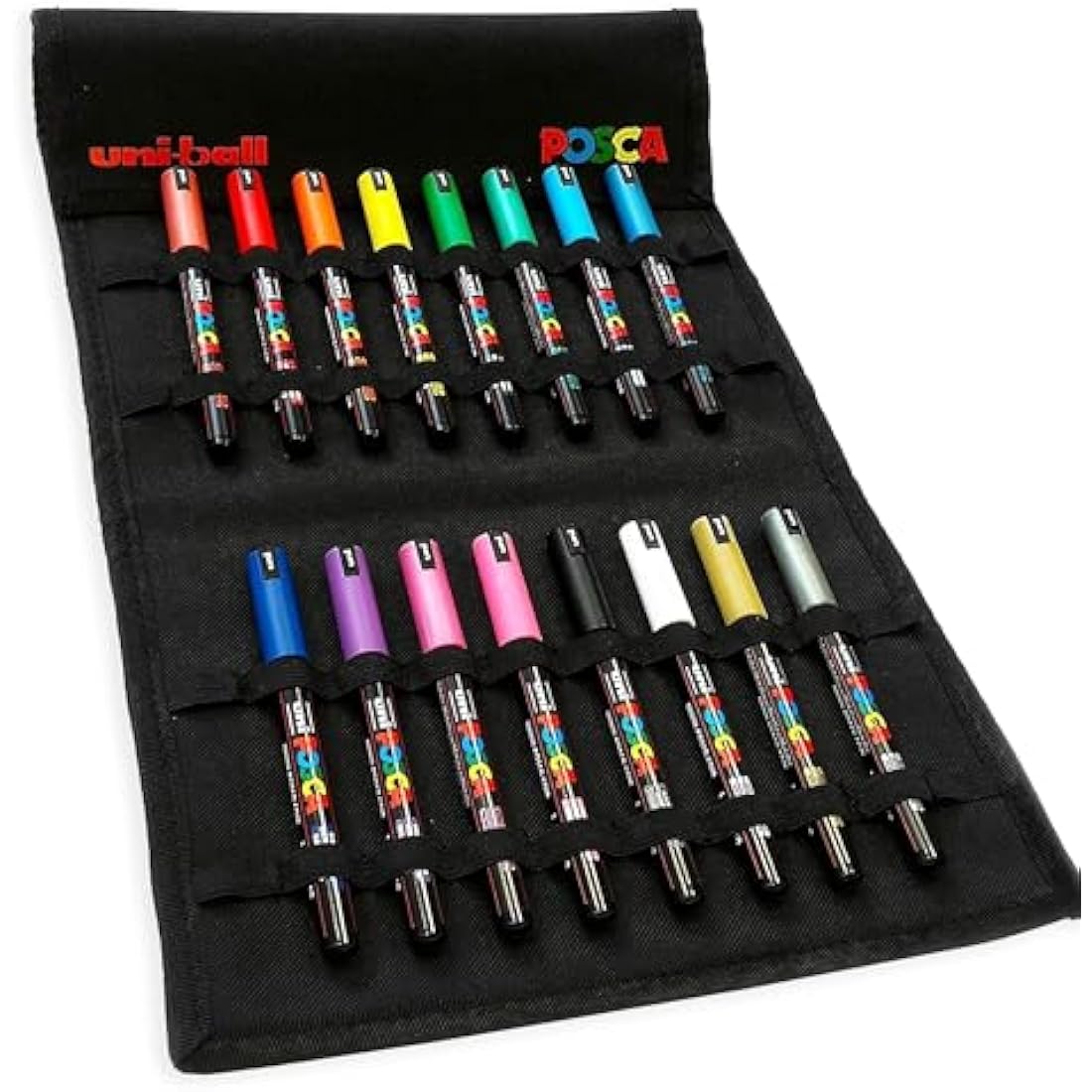 Posca Paint Marker Pens - PC-1MR - 0.7mm - Set of 16 in Canvas Wrap