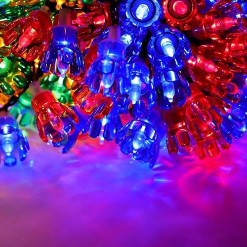Christmas Concepts® 300 30m/98ft Retro Multi Coloured LED Petal Lights with 8 Function Controller – Indoor/Outdoor – Energy Efficient A++ - Christmas Lights