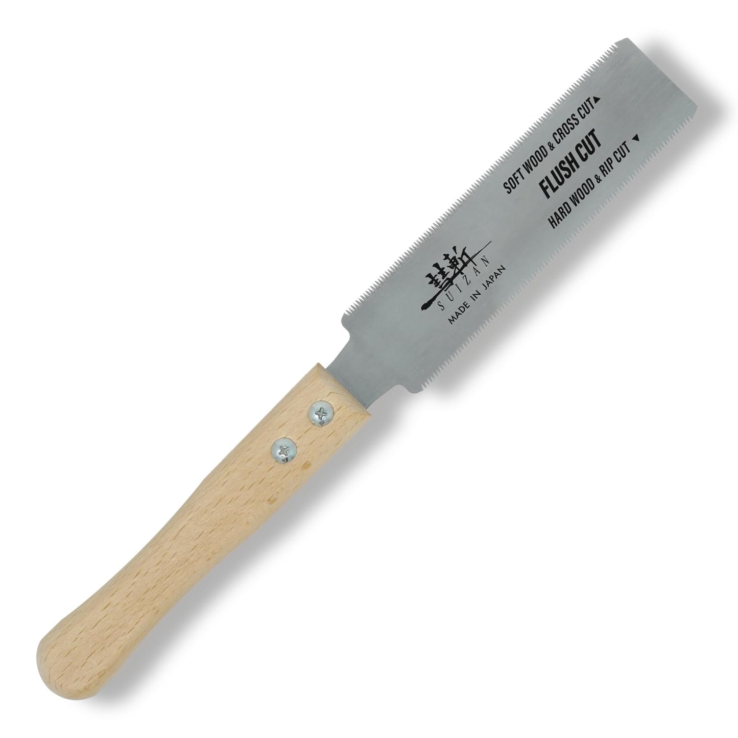 SUIZAN Flush Cut Saw 150mm - Professional Japanese Pullsaw Ryoba Double Edge Handsaw Woodworking Tools