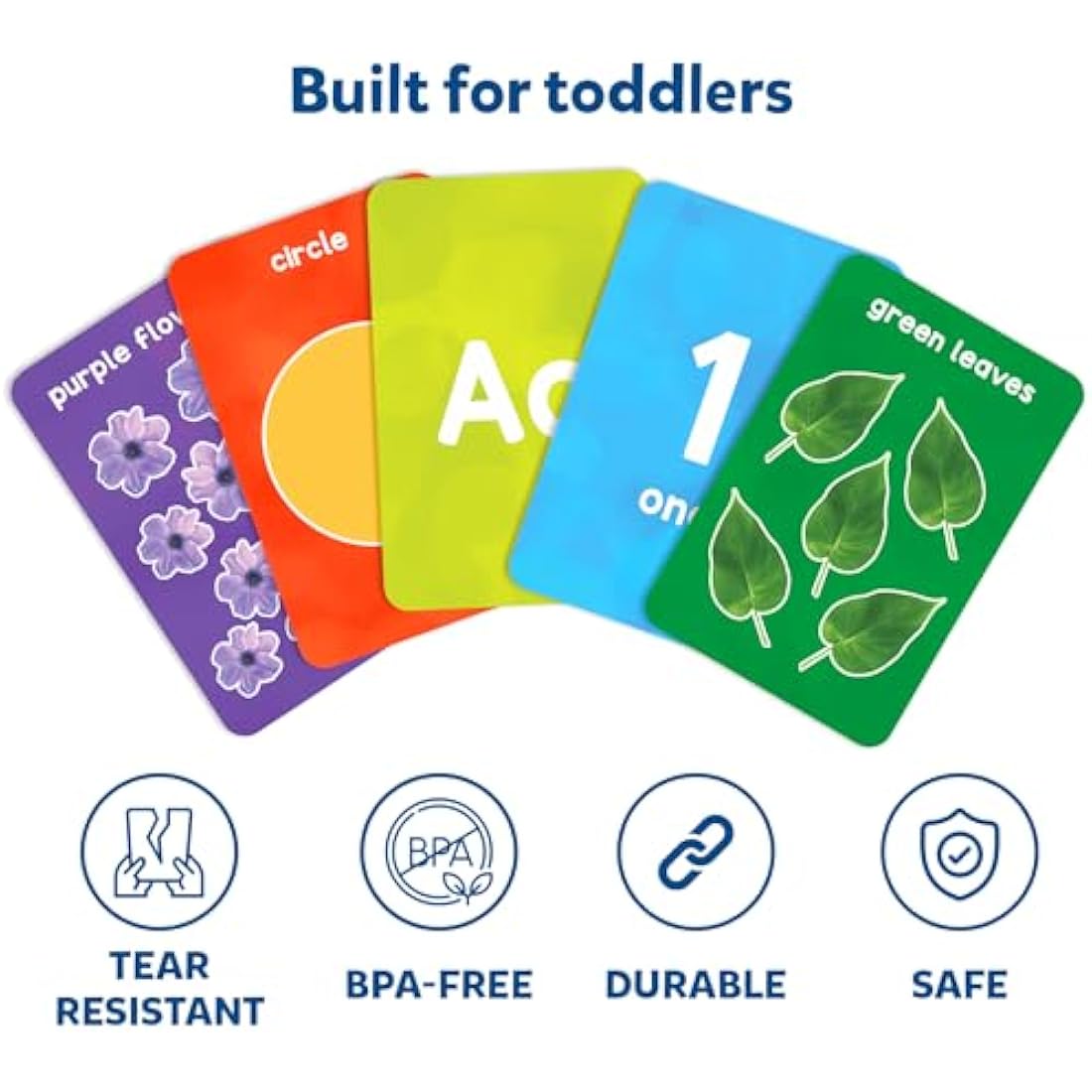 Skillmatics Thick Flash Cards for Toddlers - Letters, Numbers, Shapes & Colors, Montessori Games, Preschool Learning Activities for 1, 2, 3, 4 Years