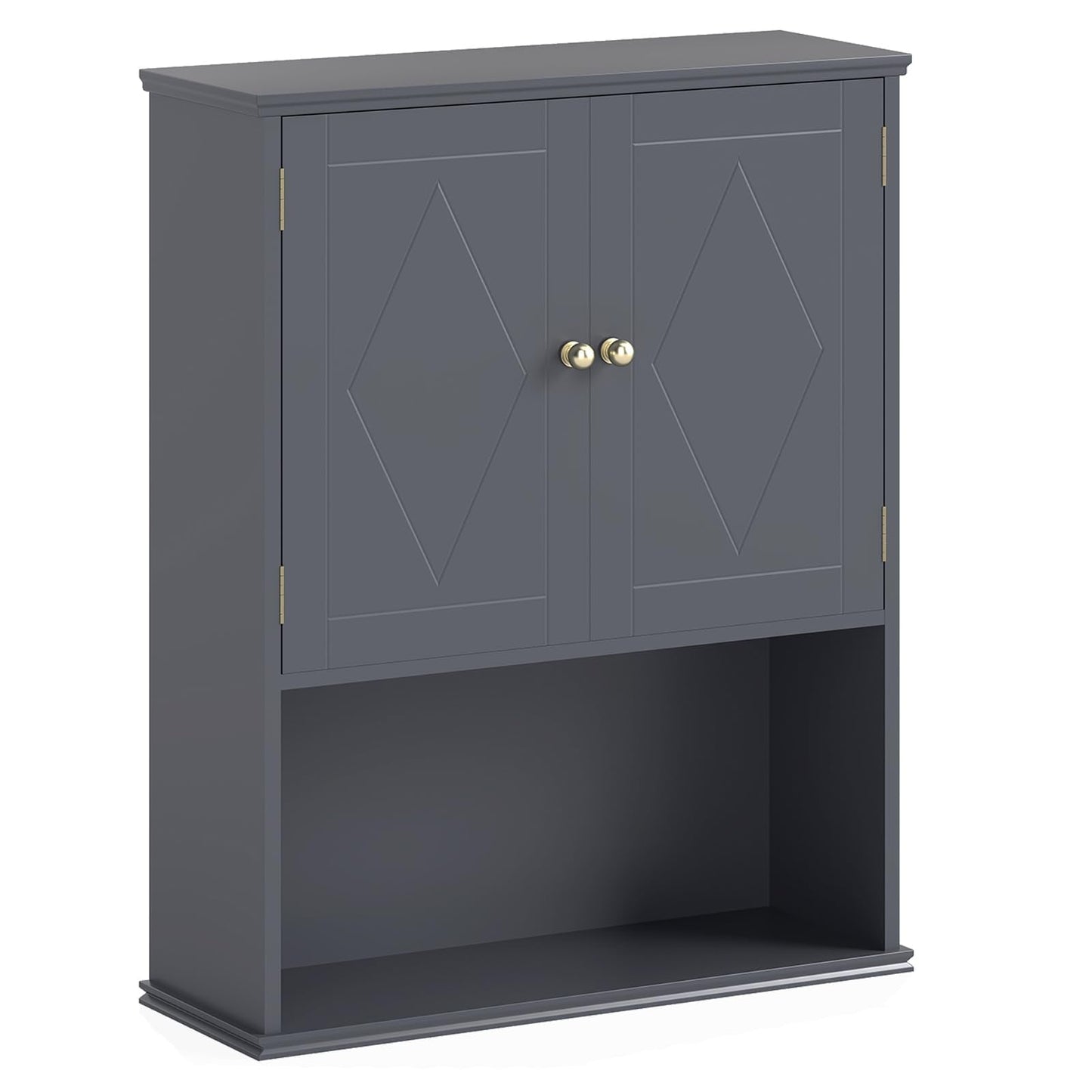 RELAX4LIFE Bathroom Cabinet Wall Mounted, Modern Bathroom Wall Cabinet with 2 Doors and Adjustable Shelves