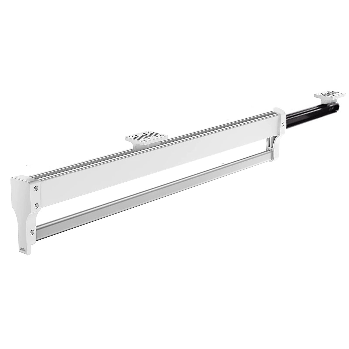 Pull Out Clothes Rail, Adjustable Pull Out Hanger Rail Rod for Wardrobe Trousers Clothing Storage, Space Saving, Load 25kg (White 397mm)