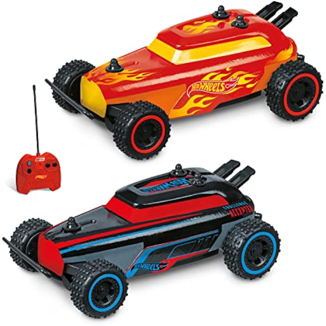 Mondo 63702 Motors-Hot Wheels Micro Rip Rod-RC car for Children-2 Assorted Scale 1:28-63702, Multi-Coloured