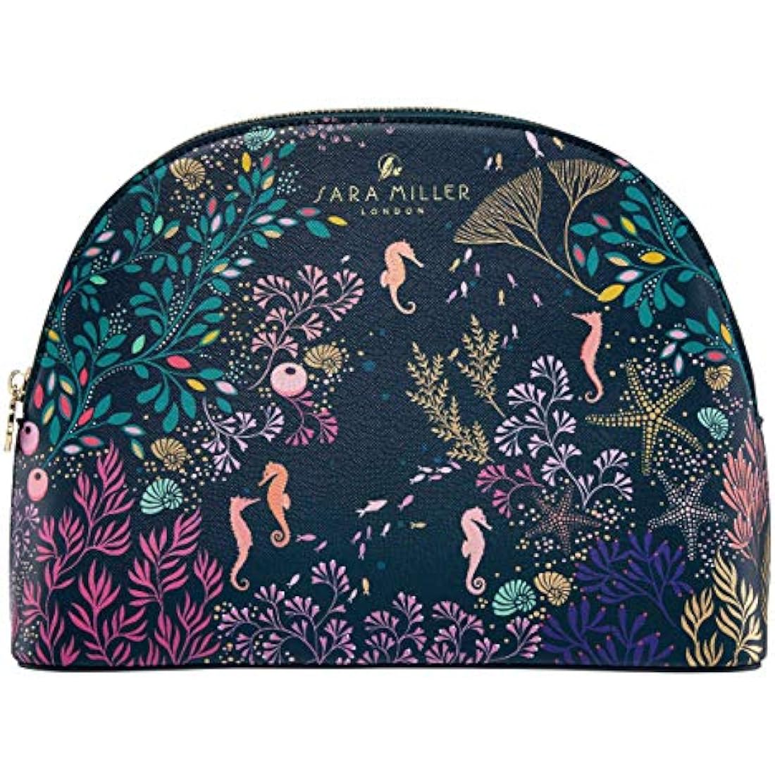 Sara Miller London Cosmetic Bag, Zip Pull toiletry, Wash Bag and Beauty Organiser, Vegan Leather, Large Size, Great for Gym or Holiday Essentials, Cruelty Friendly, Beauty Gift For Her