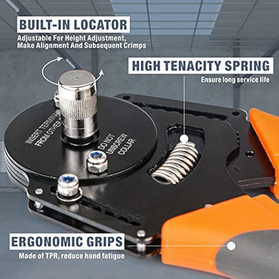 iCrimp Closed Barrel Crimper for Deutsch Solid Contacts Size 12 (AWG 12), 4-Way Indent, 8-Impression Crimping Tool, Compatible with Deutsch Connectors