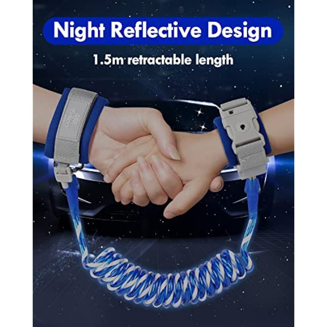 Lehoo Castle Baby Reins Anti Lost Wrist Link,Toddler Reins with Lock for Walking, Child Safety Harness Walking Leash for Children Boys and Girls (Dark Blue)