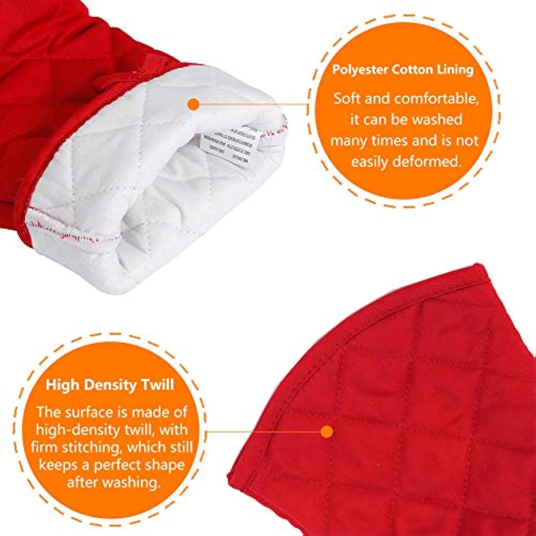 AYADA 2 Pack Puppet Oven Gloves Silicone 13" Long Sleeve Arm Soft Non-Slip,Oven Mitts Pair for Women Mum Hand for Microwave Home Kitchen Chef Cooking Baking Cookie (Red)
