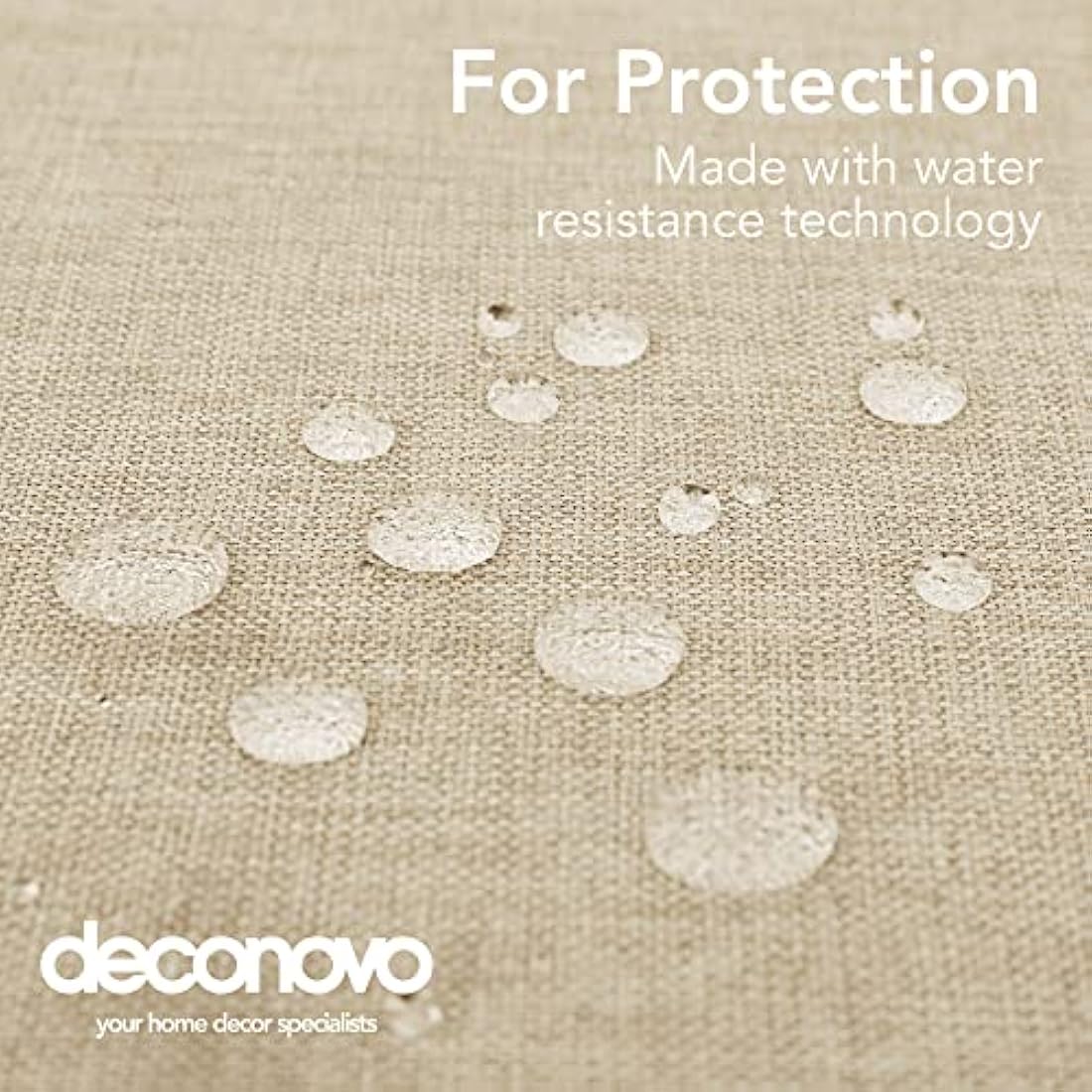 Deconovo Faux Linen Tablecloth Rectangle Water Resistant and Spill Resistant Table Cloth for Dinning 54x79in(137x200cm) Beige