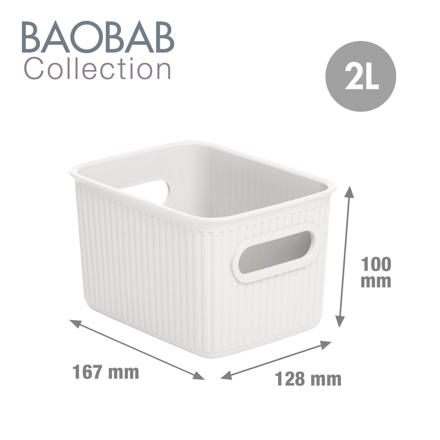 TATAY Storage Basket Baobab 29.4x38.5x16 cm Set of 4 Organiser Boxes