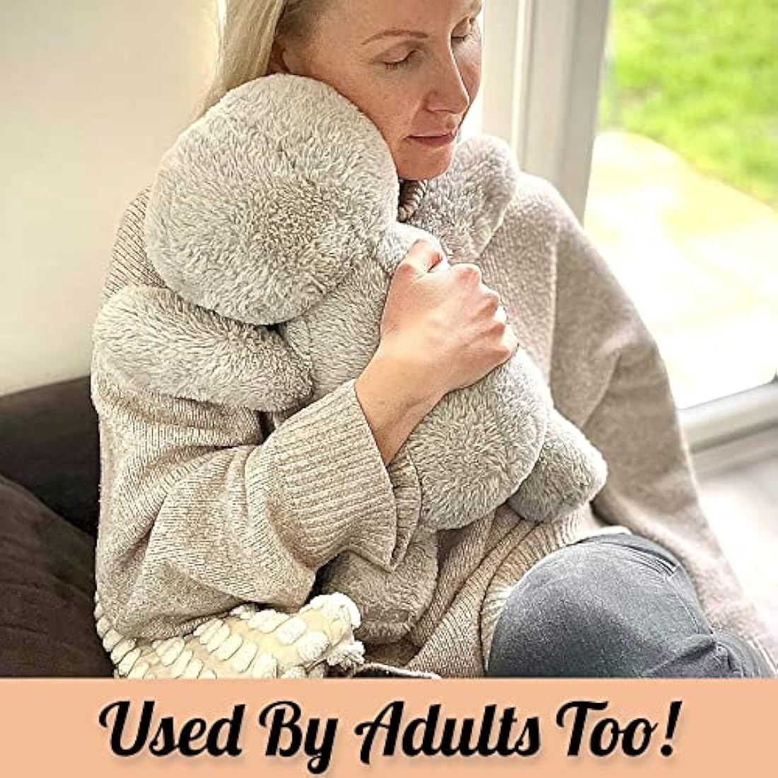 LoveHugs 1.5kg Weighted Teddy Bear For Anxiety, Comfort, Stress Relief & Restful Sleep - Sloth Teddy Therapeutic Weighted Stuffed Animal Toy