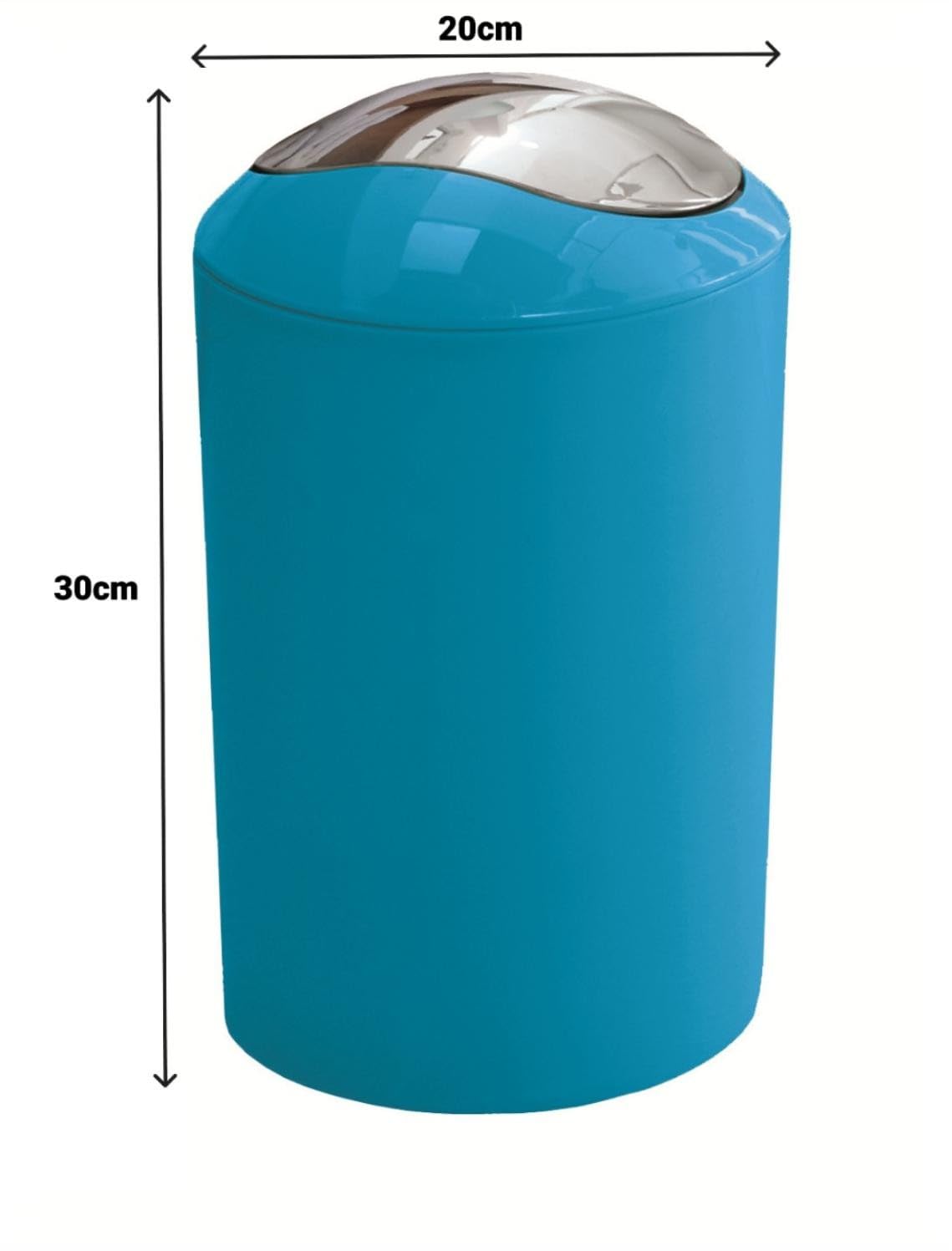 KW "Gleam 5Ltr Swing Bin - Compact Bathroom/Office/Bedroom/Waste Bin (Turquoise)