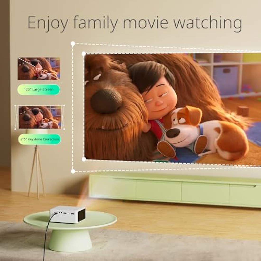 Mini Projector, YOTON Y3 14000 Lumen Portable Phone Home Projector, 2025 Upgraded with 50% Zoom HD 1080P Supported, Small Projectors Compatible TV Stick, iOS, Android, Laptop, PS5