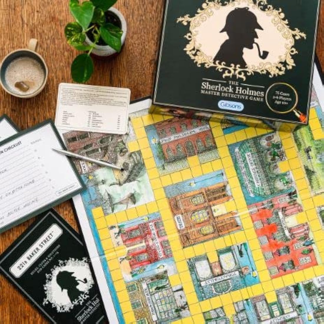 Gibsons 221b Baker Street Board Game | Sherlock Holmes Master Detective Fun Family Friends Party Game Adults & Kids | 75 Crime Murder Mysteries | Ages 10+, 2-6 Players, for Game Night