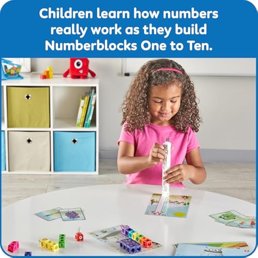 Learning Resources MathLink Cubes Numberblocks 1-10 Activity Set, Early Years Maths Learning, Build, Learn & Play in The Classroom & at Home