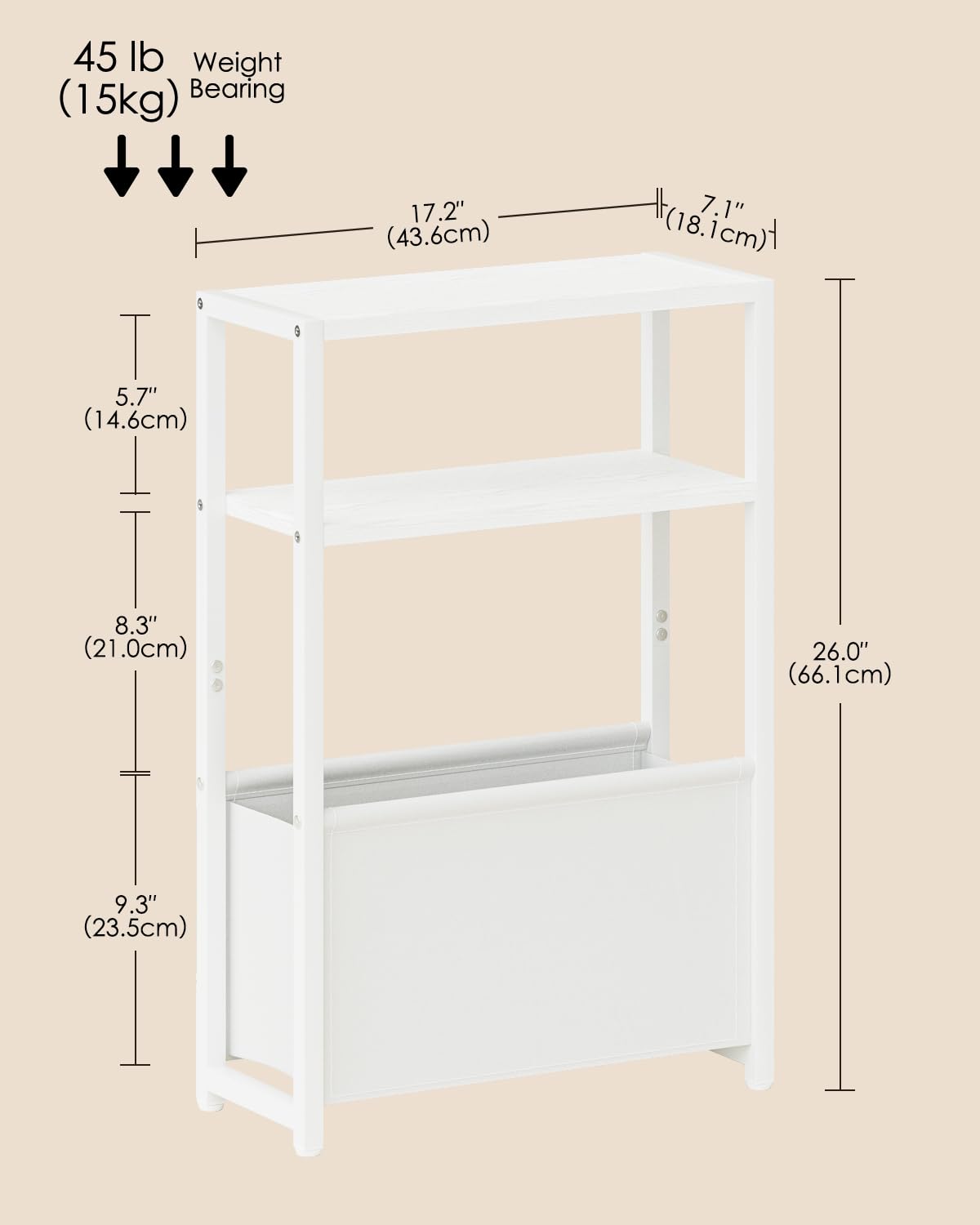Apetaccat Narrow Side Table for Small Spaces, Small End Table with Storage Basket, Slim Bedside Table for Bedroom