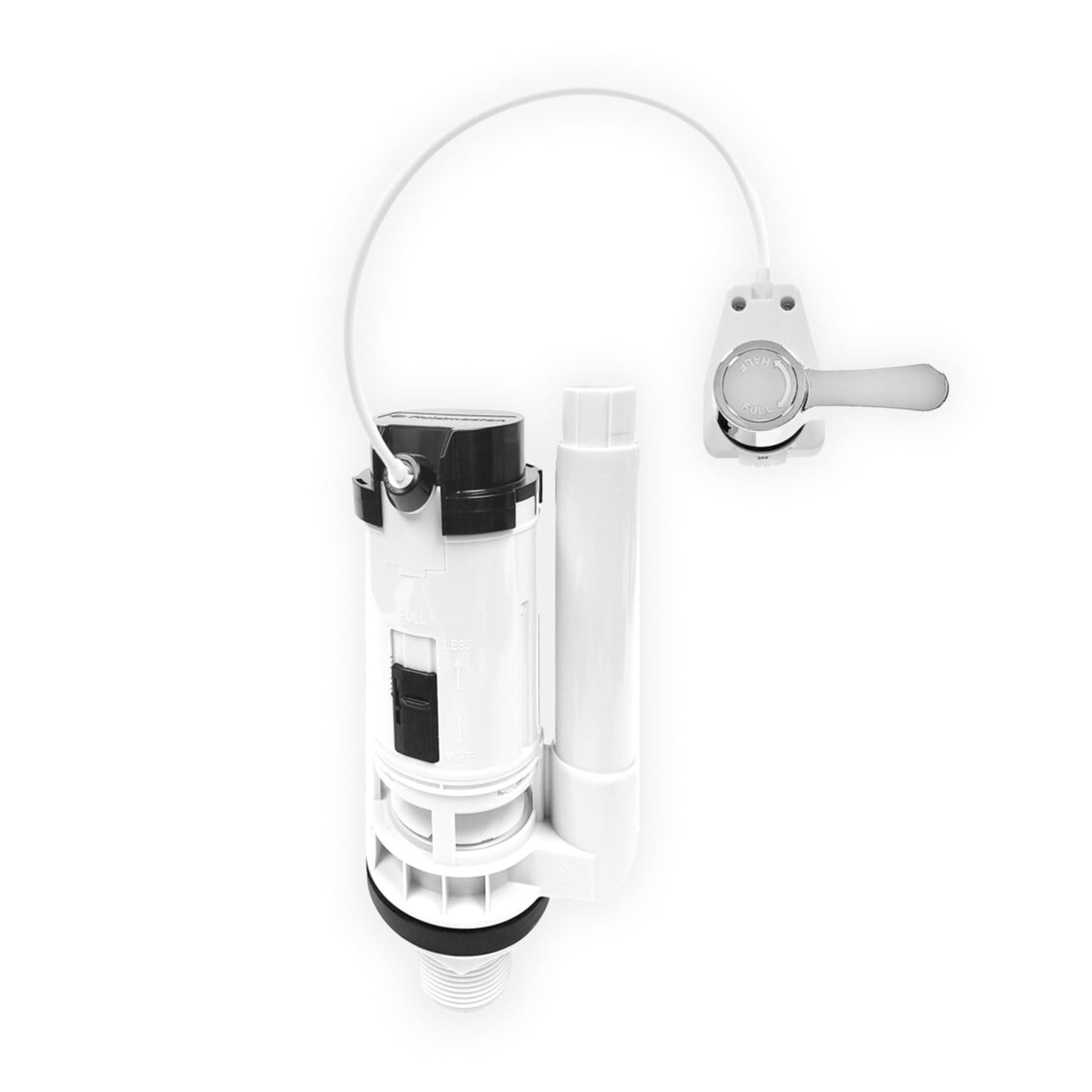 Fluidmaster Pro Lever Dual Flush Valve PRO750UK, Adjustable Volumes, Front or Side Lever Mount, 1??-2? Cistern Outlet Compatibility, 350mm Cable, WRAS