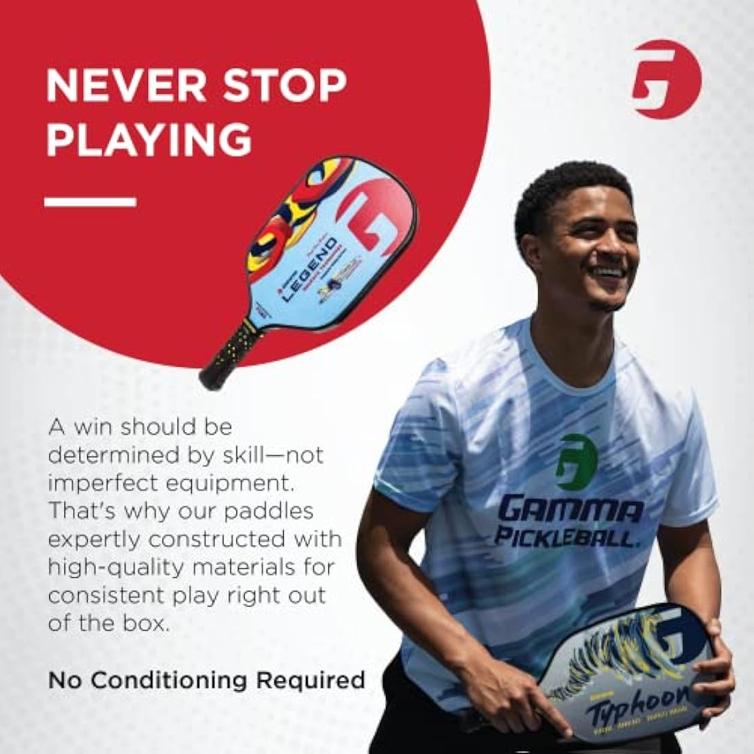 Gamma Legend NeuCore Pickleball Paddles with Honeycomb Grip, Composite Fiberglass Surface, White - USAPA-Approved Pickleball Paddle with Thicker Large-Cell Core - Premium Pickleball Equipment