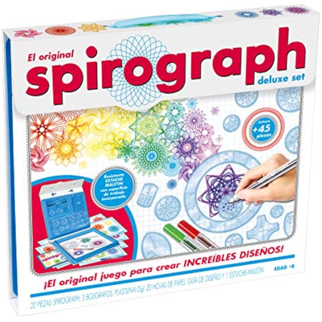 Spirograph Deluxe - Spirographe Enfant 8 Ans | Mandala Designer | Kit Mandala Enfant | Kit Mandala Adulte | Kit Dessin Enfant | Jeu Creatif Fille 8 Ans ou Plus