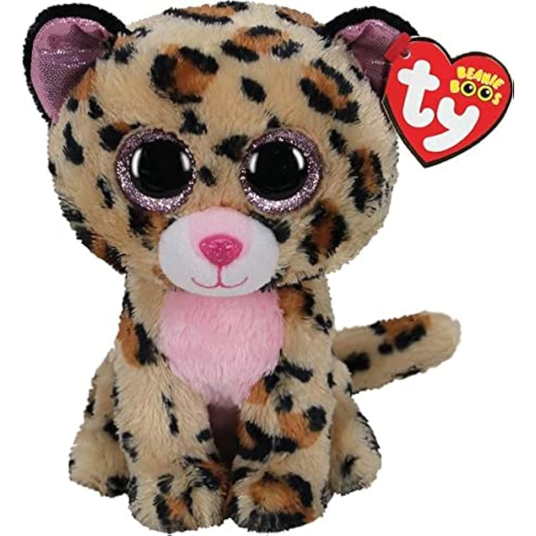 TY 2007518 Livvie Leopard Beanie Boo Stuffed Animal, Multicoloured