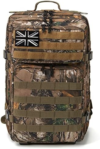QT&QY 45L Military Tactical Backpacks Molle Army Assault Pack 3 Day Bug Out Bag Hiking Treeking Camouflage Hunting Rucksack