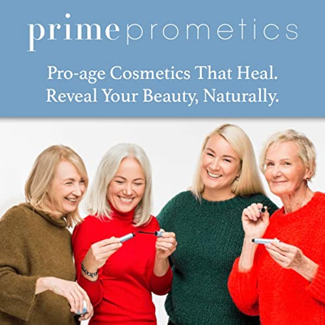 Prime Prometics PrimeLash Growth Serum for Women Over 50 – Grow More Lashes – Thick, Strong, Lifted – in 1 Swipe a Night, Vitamin Infused, For Sensitive Eyes