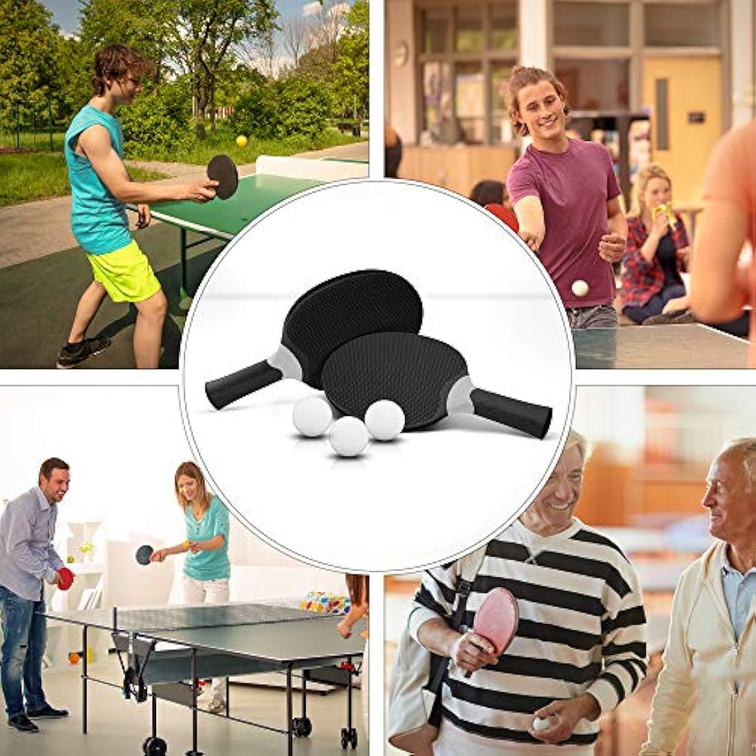 Senston Table Tennis Rackets Set,Professional Ping Pong Paddle Set for 2-4 Players, Composite Rubber Ping Pong Paddle, Indoor or outdoor games.