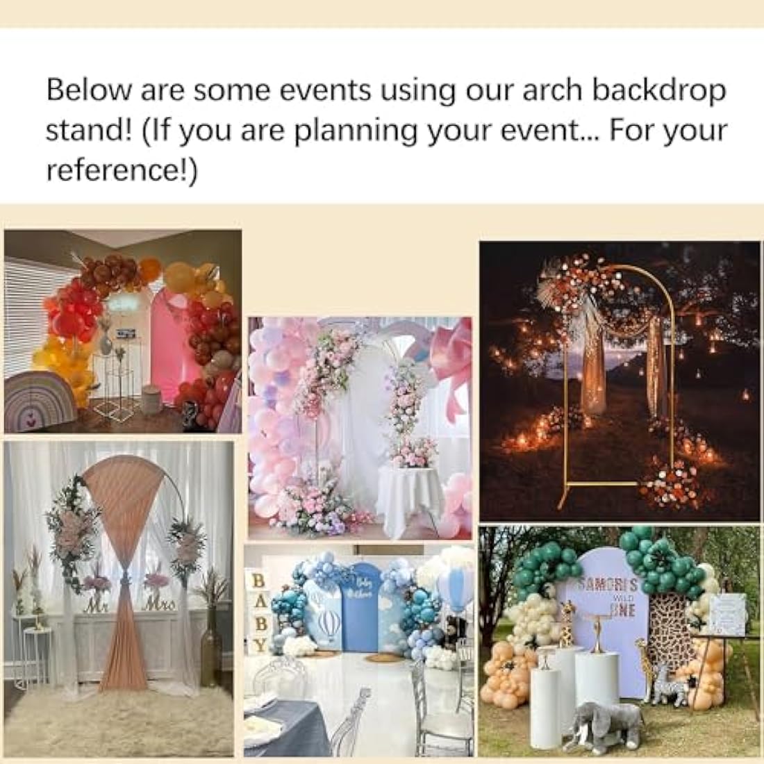 VINCIGANT 2M Wedding Arch Backdrop Stand, Square Arch Gold Metal Arch Backdrop Stand for Wedding Ceremony Birthday Party Baby Shower Garden Floral Balloon Arch Decoration