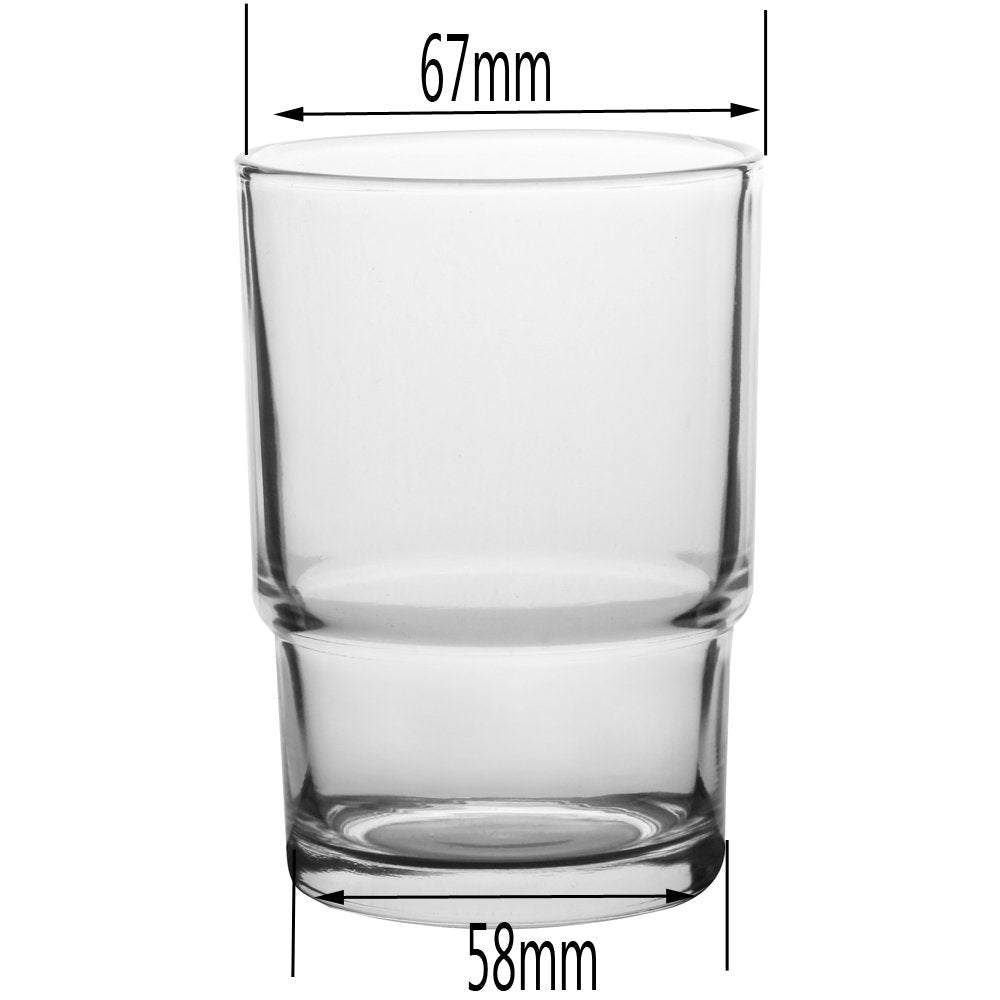 2x Transparent Glass Tumbler Toothbrush Mug Replacement Universal Spare For Bathroom Accessories (Transparent)