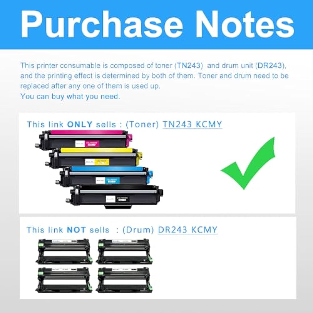 LCL Toner Cartridge TN243 TN-243 TN-243BK TN243BK TN243C TN243M TN243Y (1Black 1Cyan 1Magenta 1Yellow) Replacement for Brother HL-L3210CW HL-L3270CDW MFC-L3710CDW MFC-L3750CDWHL-L3230CDW HL-L3270CDW