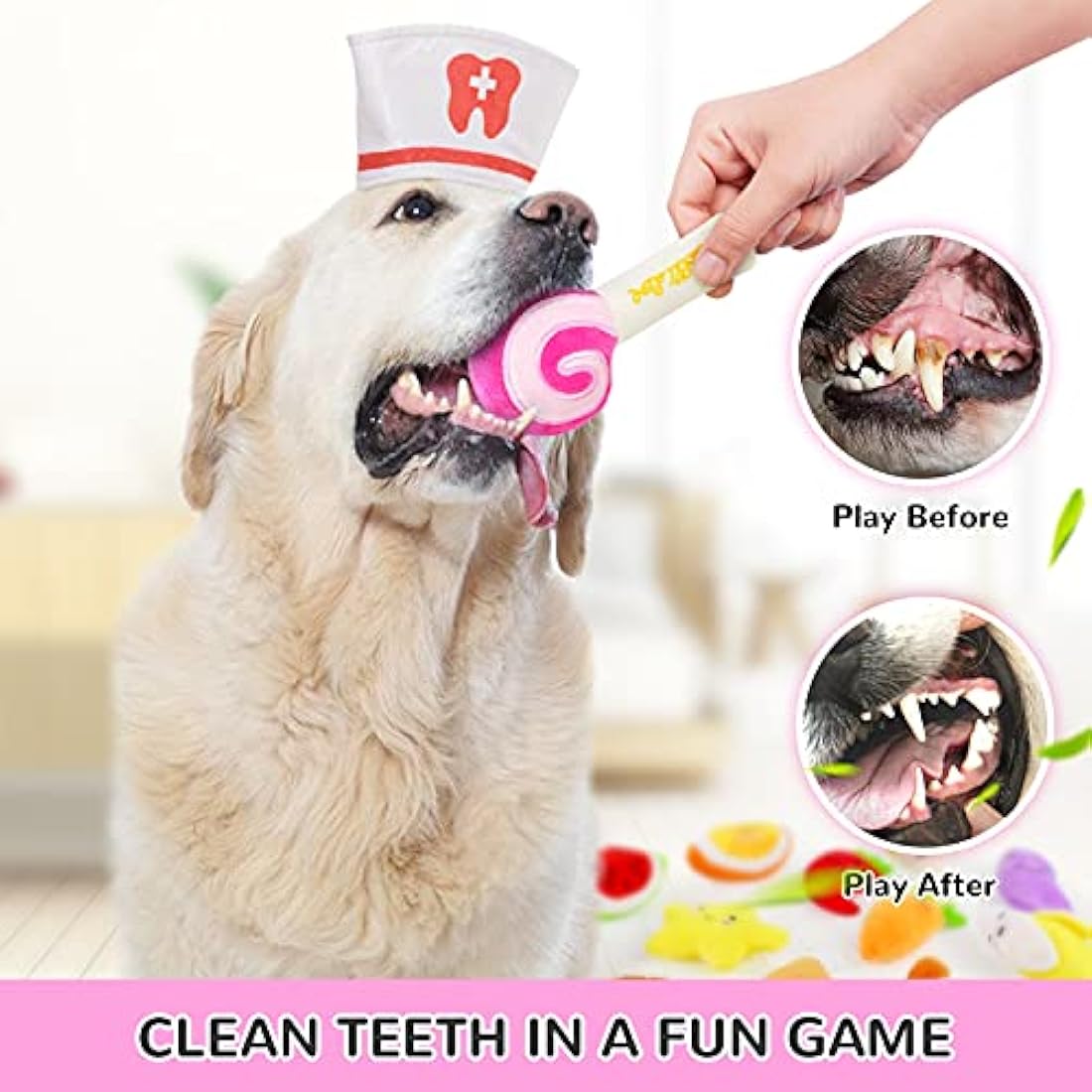 LEGEND SANDY Legend Sandy14 Pack Dog Squeaky Toys Cute Stuffed Plush Fruits Snacks and Vegetables Dog Toys for Puppy Small Dogs