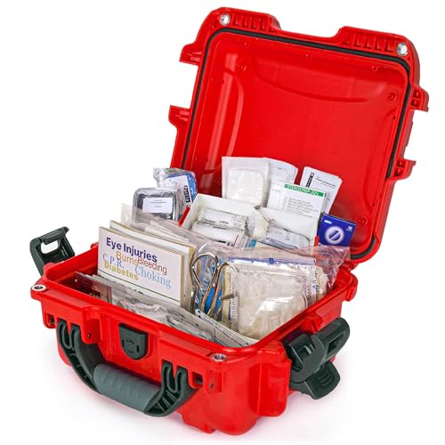 NANUK 905 Waterproof First Aid Prepper Survival Gear Dust and Impact Resistant Case - Empty - Red, 905-FSA9