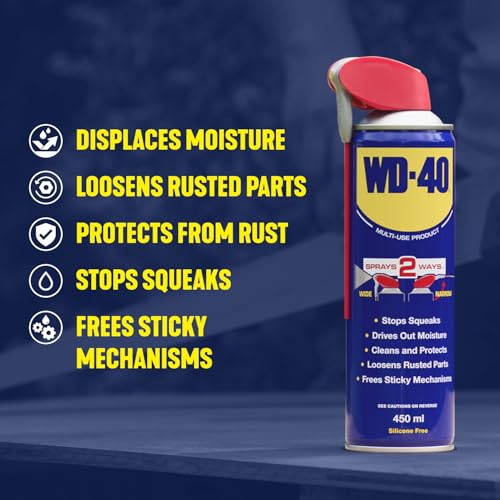 WD-40 Multi-Use Spray 450ml: Wide and Narrow Spray for Maintenance, Rust Protection and Lubrication