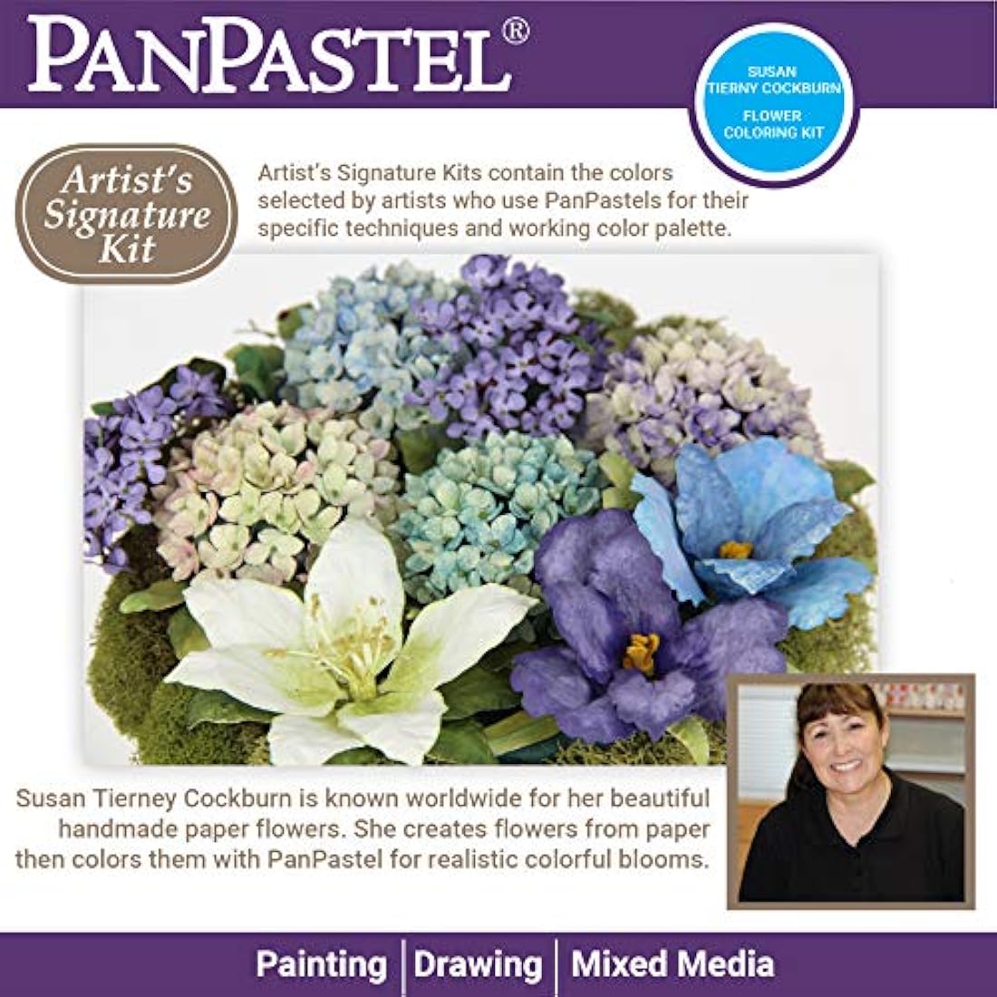 Colorfin Pan Ultra Soft Artist Pastel Set 9ml 7 kg-Flower Coloring #2-Susan's Garden