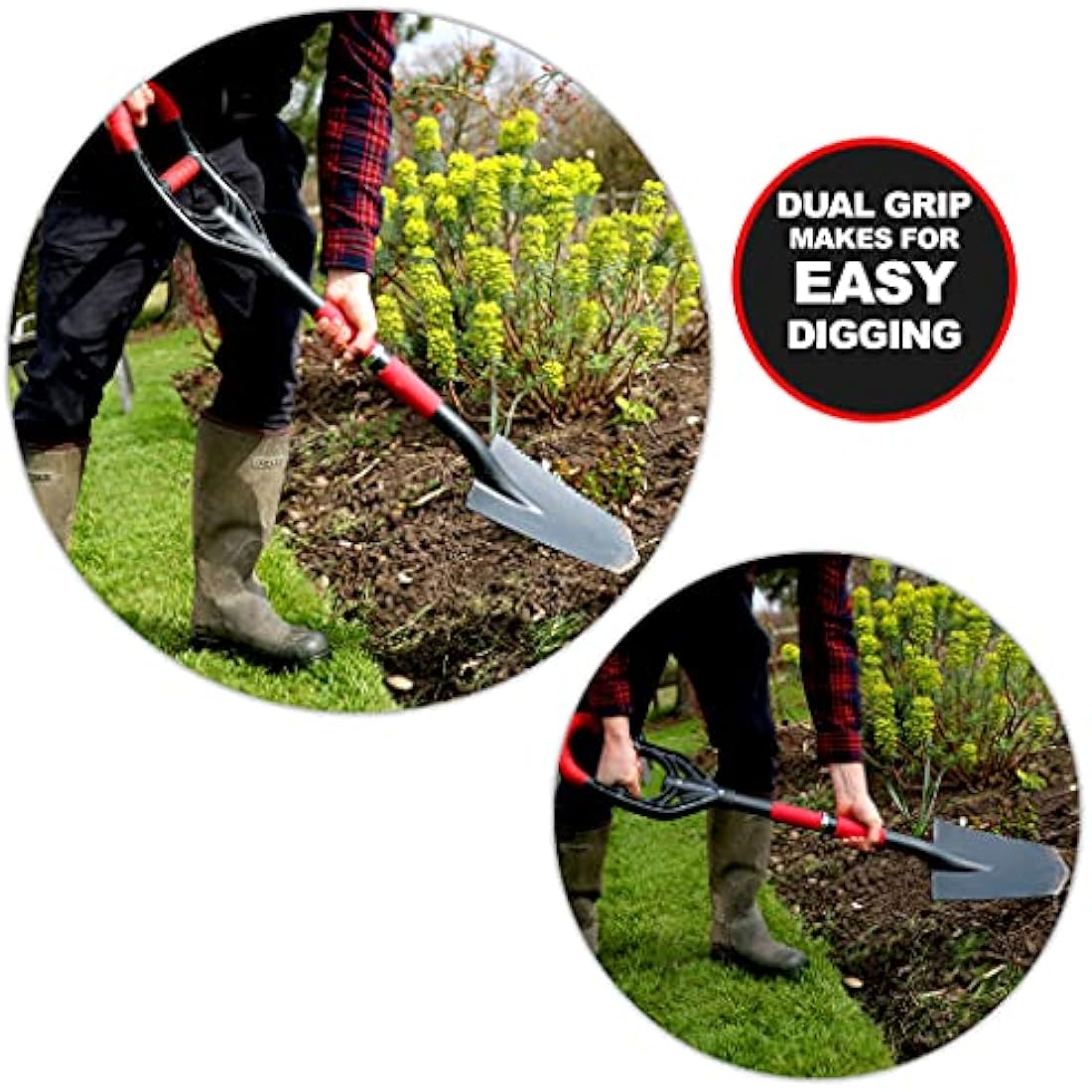 Roamwild Multi-Digger Garden Digging Tools – Fibreglass Light Weight Gardening Tools With Unique Dual Soft AIR Light Grip Technology