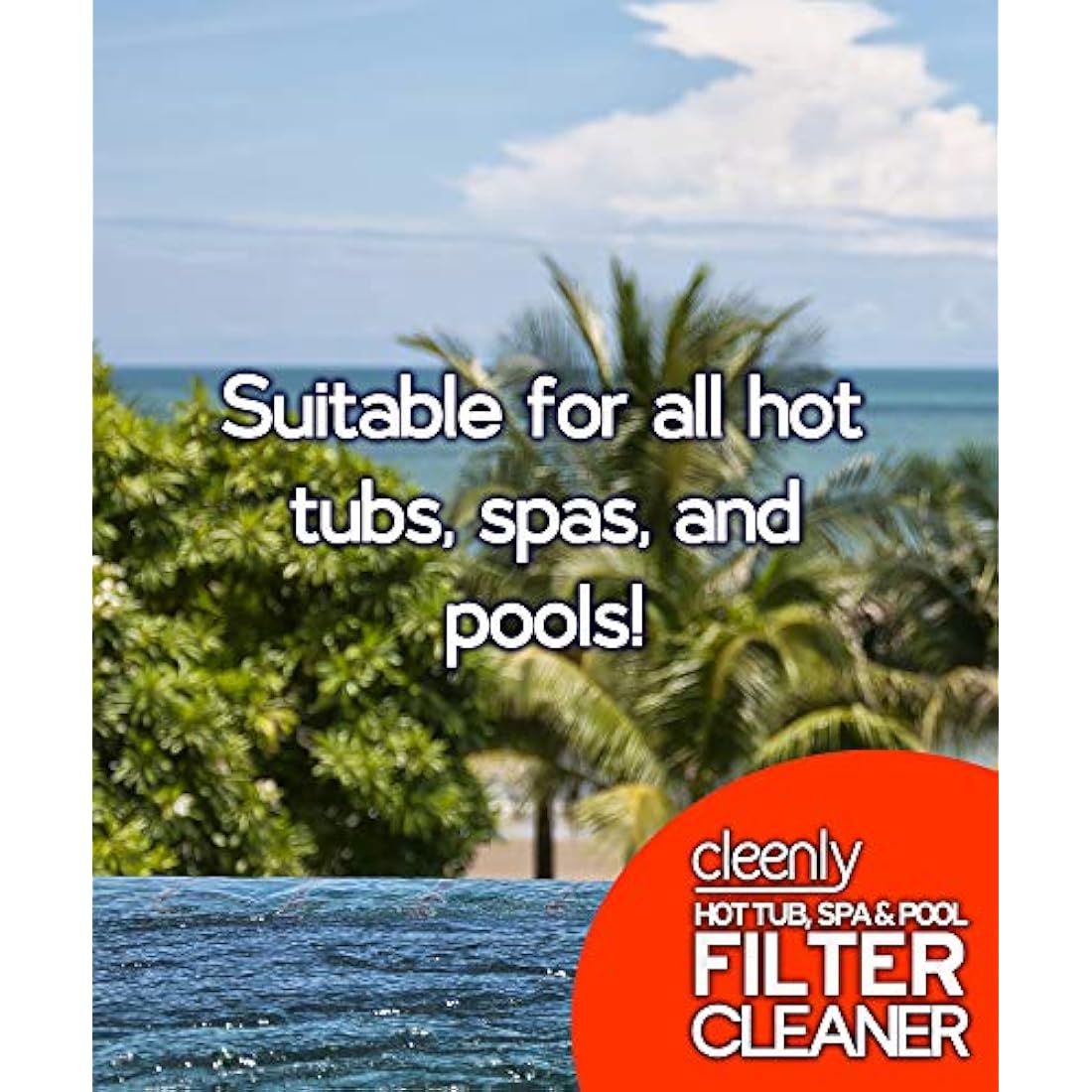 Cleenly Powerful Hot Tub Filter Cleaner Solution - for Hot Tub, Pool and Spa - Destroys, Oil, Grease, Minerals (5 Litres)