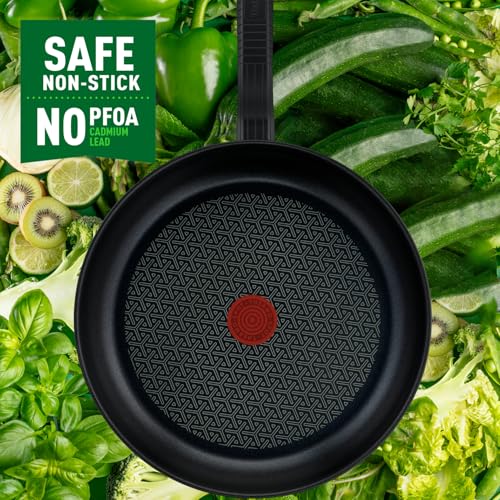 Tefal Comfort Max 24/28cm Stainless Steel Frying Pan Set ? Durable Non-Stick Pan with Thermo-Spot Heat Indicator, Induction Compatible Base,