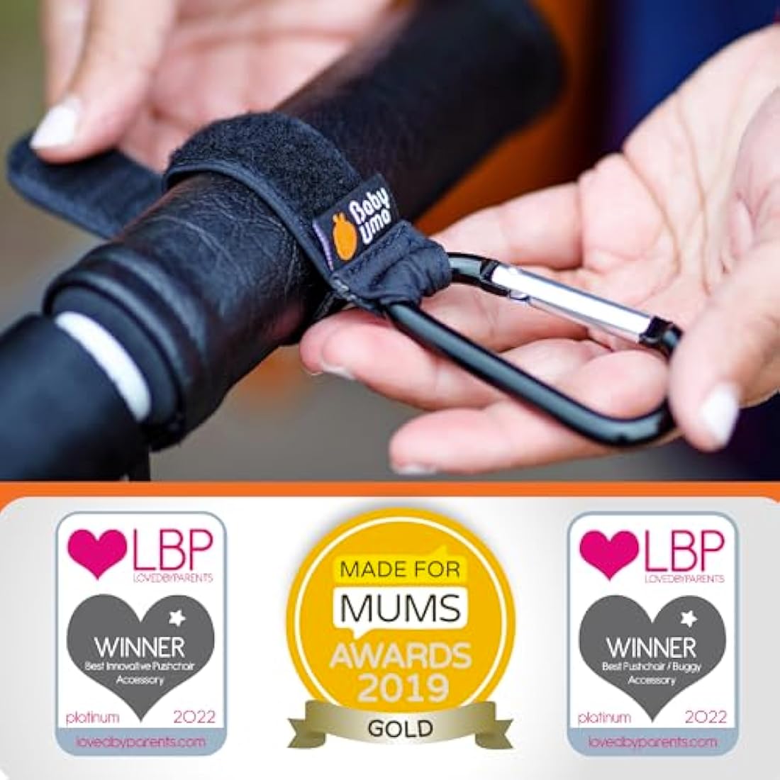 Baby Uma Buggy Clips - 2022 Double-Platinum Winning Pram Clips, Universal Pram Accessories, 5 kg Weight Capacity & Non-Slip, Baby Travel Essentials
