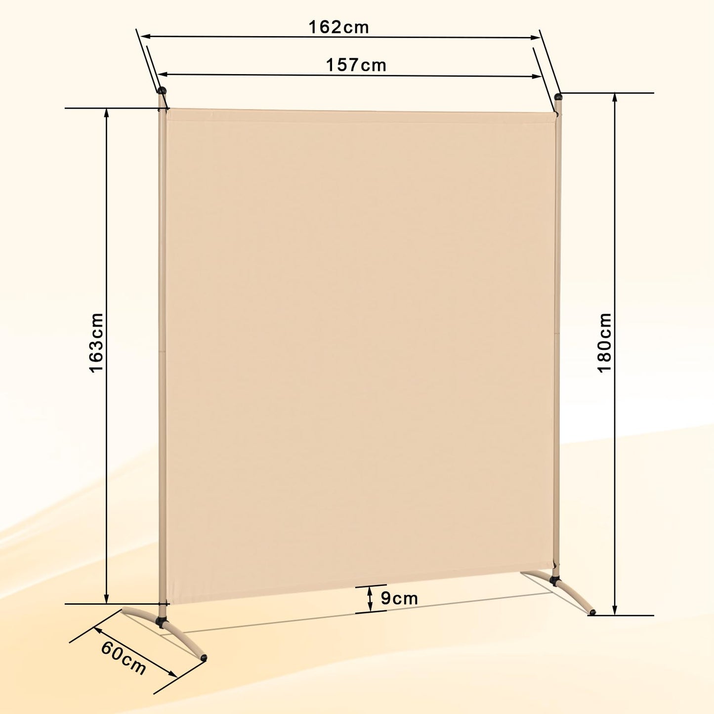 Angel Living 1 Panel Room Divider, Light Beige
