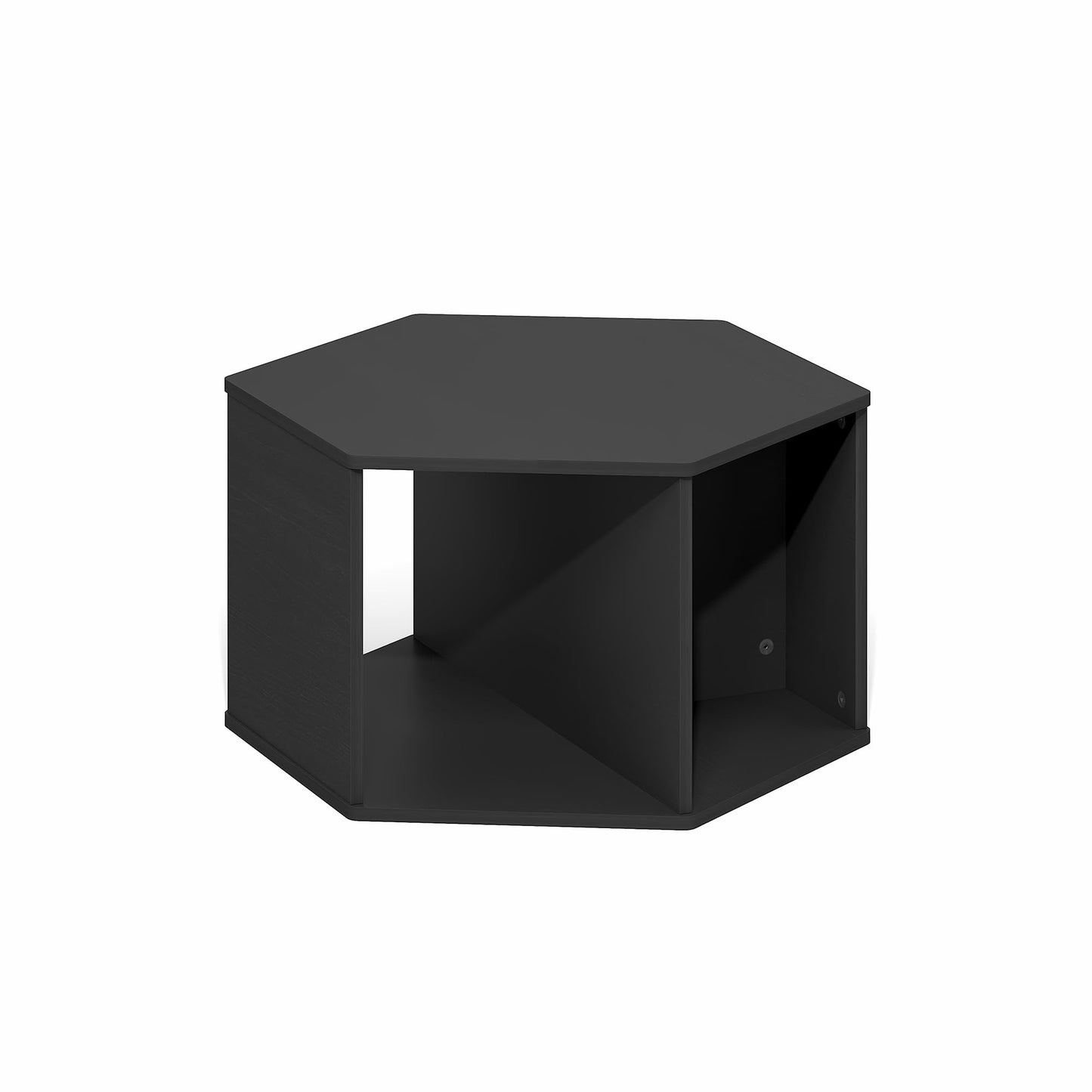 Furinno SIMPLE DESIGN Coffee Table, Hexagon Modern Coffee Table with Open Shelf, Vertical or Horizontal Side Table, for Living Room, Bedroom