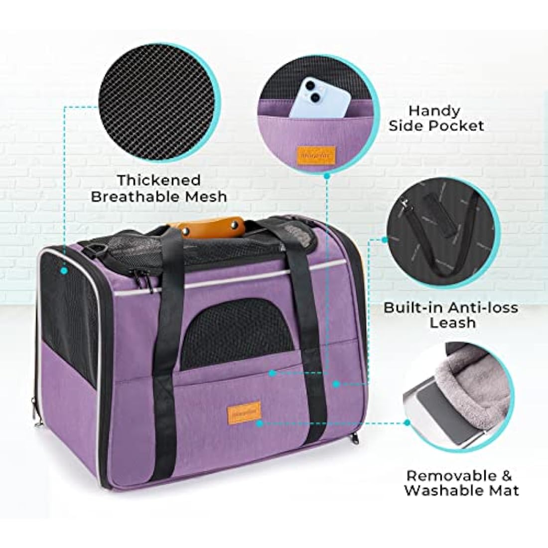 Morpilot Breathable Mesh Small Animal Carrier with Travel Cage and Water Bottle for Hamster, Guinea Pig, Rat, Sugar Glider, Hedgehog, Squirrel - Pink