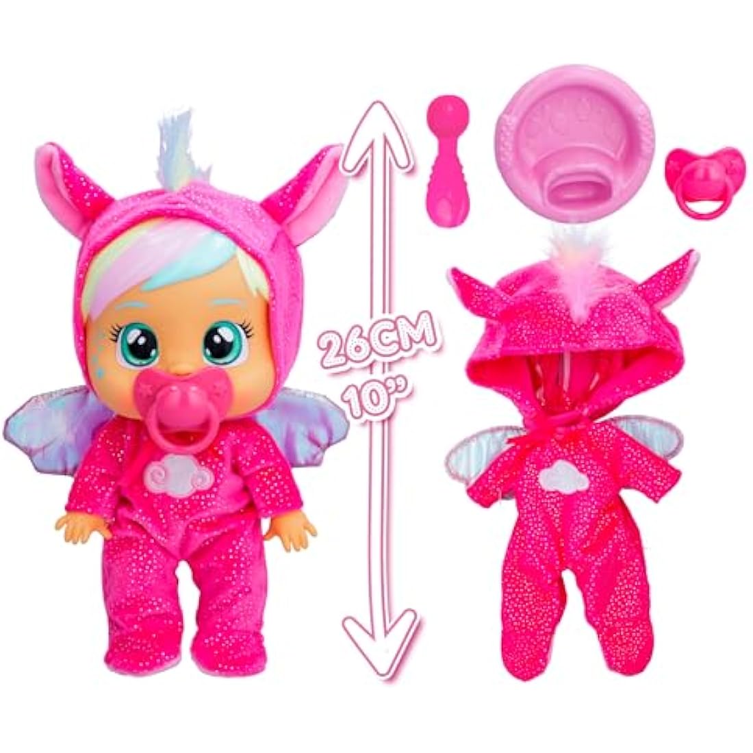 Cry Babies Loving Care Fantasy Hannah | Baby doll that cries Real tears with Pyjamas & 3 Accessories - Toy and Gift for Boys and Girls