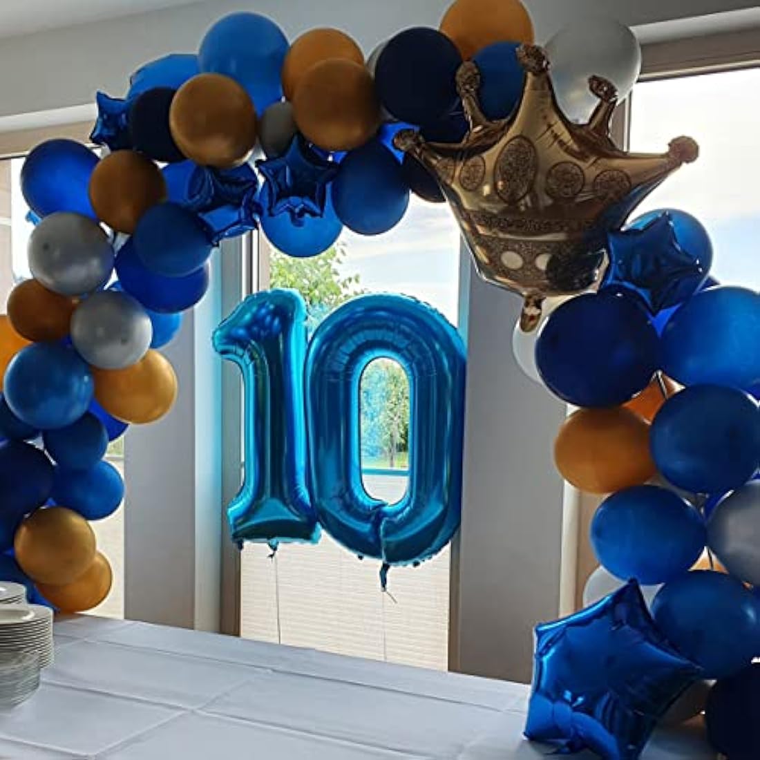 Blue 0 balloons 40 Inch Blue Number Large Balloons Mylar Foil Big Digital 0 1 2 3 4 5 6 7 8 9 Giant Helium Balloon Birthday Party Decoration （Blue No.0）
