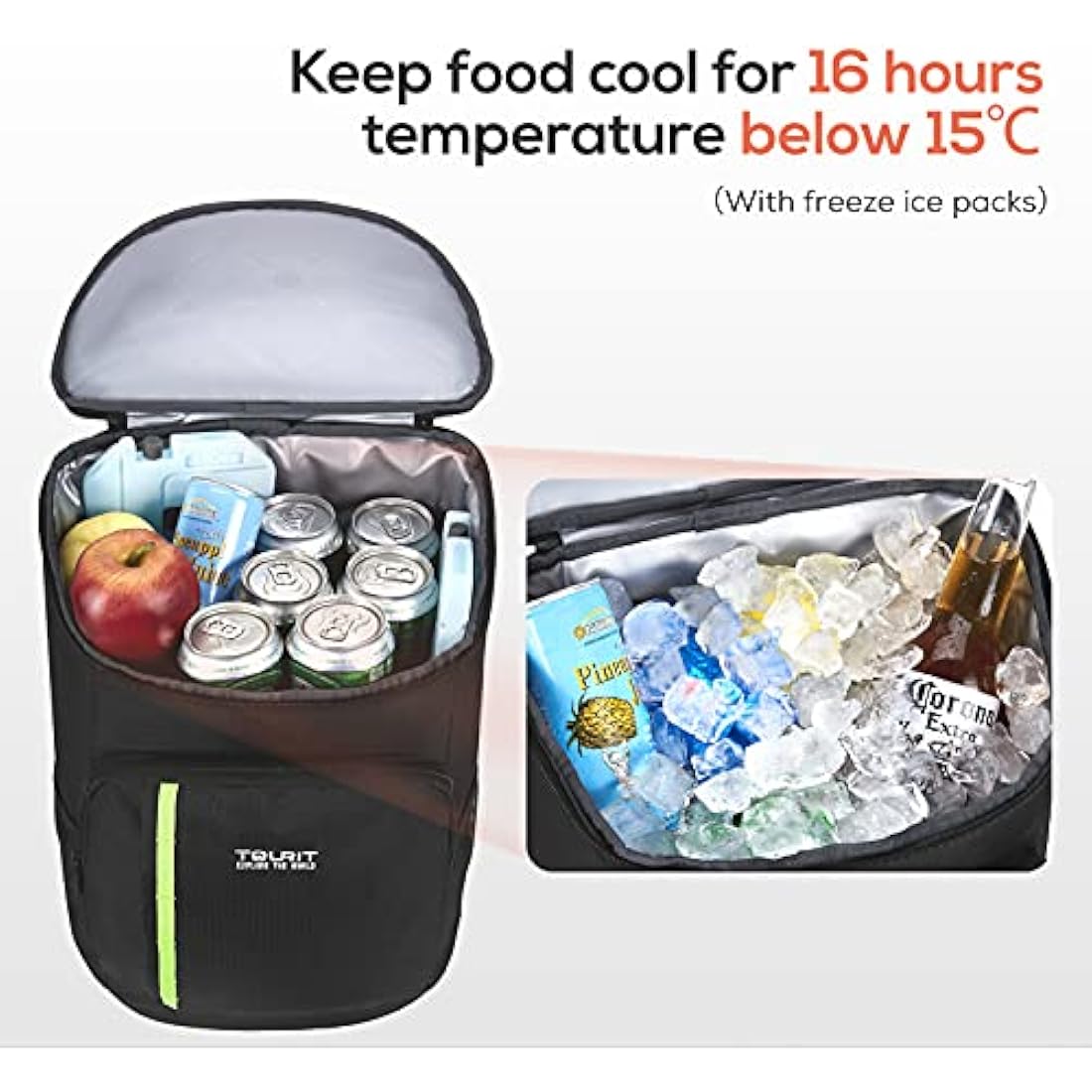 TOURIT Cooler Backpack 30 Cans Lightweight Insulated Backpack Cooler Leak-Proof Soft Cooler Bag Large Capacity for Men Women to Picnics, Camping, Hiking, Beach, Park or Day Trips